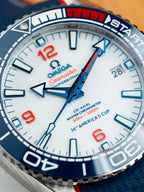 Omega Seamaster Planet Ocean 600M Watch White Dial Rubber Strap 43,5mm