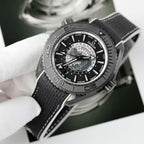 Omega Seamaster Planet Ocean Worldtimer Watch Black Ceramic 45.5mm