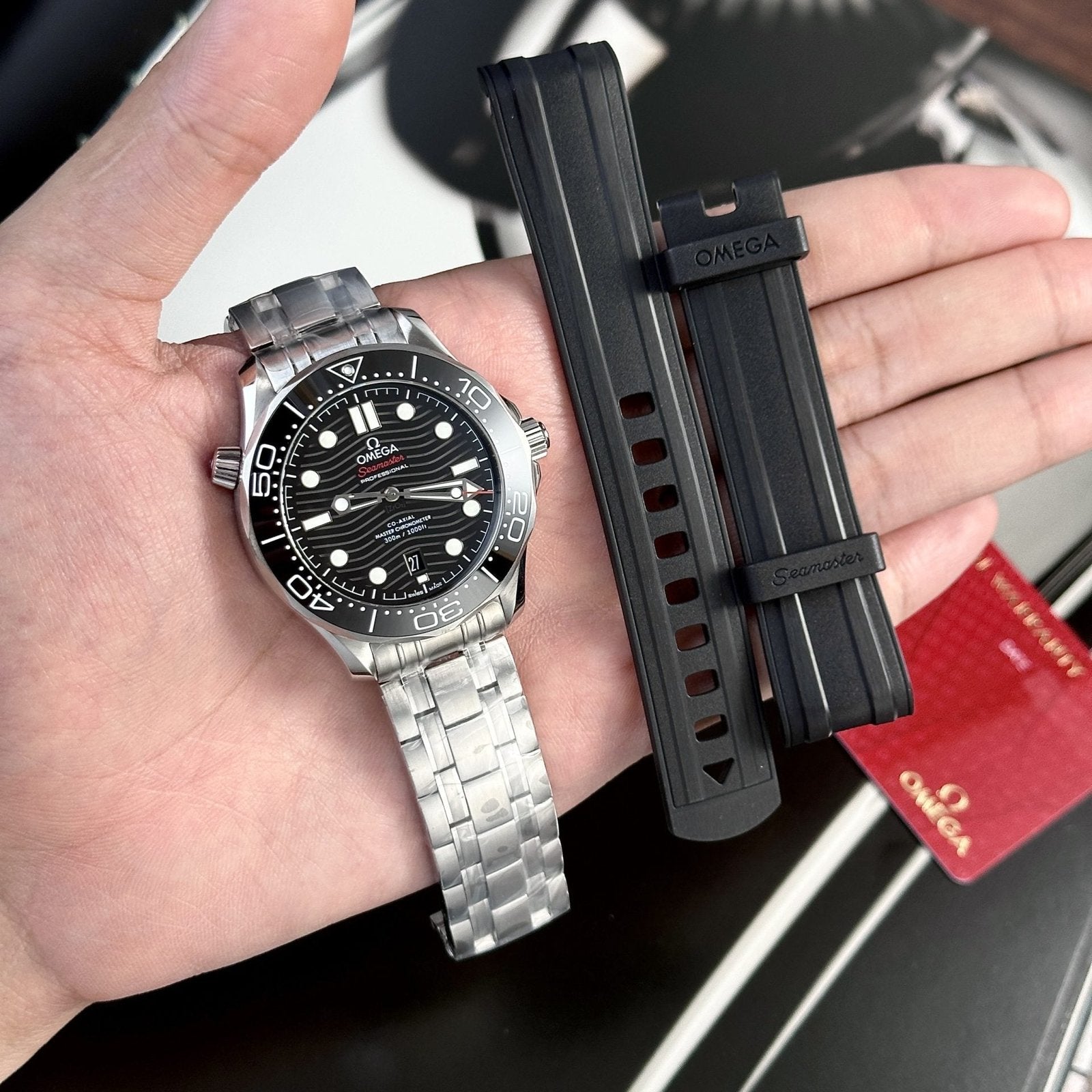 Omega Seamaster Diver 300m Co-Axial Watch Black Dial 42mm