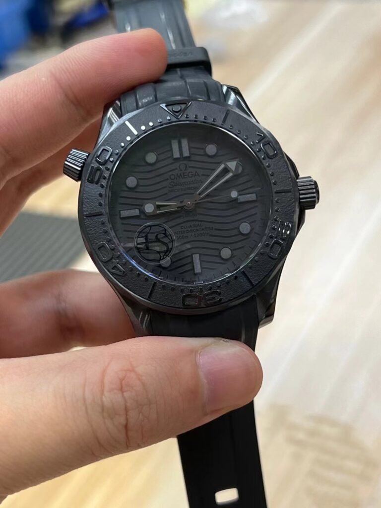 Omega Seamaster Watch Black Ceramic Case Rubber Strap 42mm