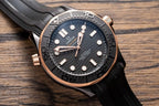 Omega Watch Seamaster Black Dial Rubber Strap 42mm