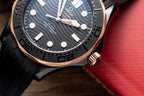 Omega Watch Seamaster Black Dial Rubber Strap 42mm
