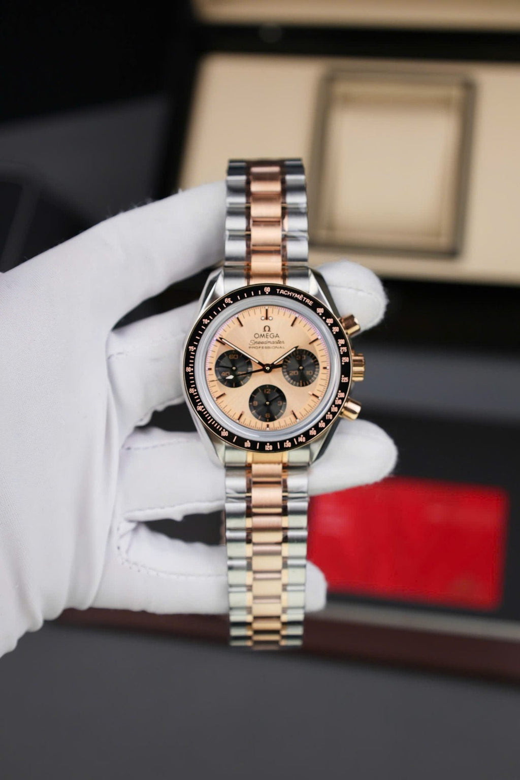 Omega SpeedMaster Watch MoonWatch Demi Rose Gold 42mm