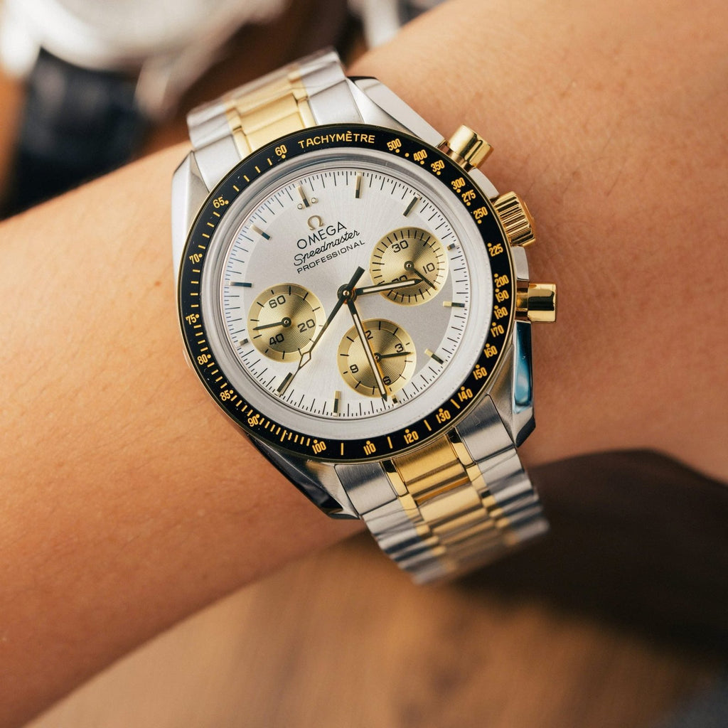 Omega SpeedMaster MoonWatch Chronogarph Demi Gold Watch 42mm