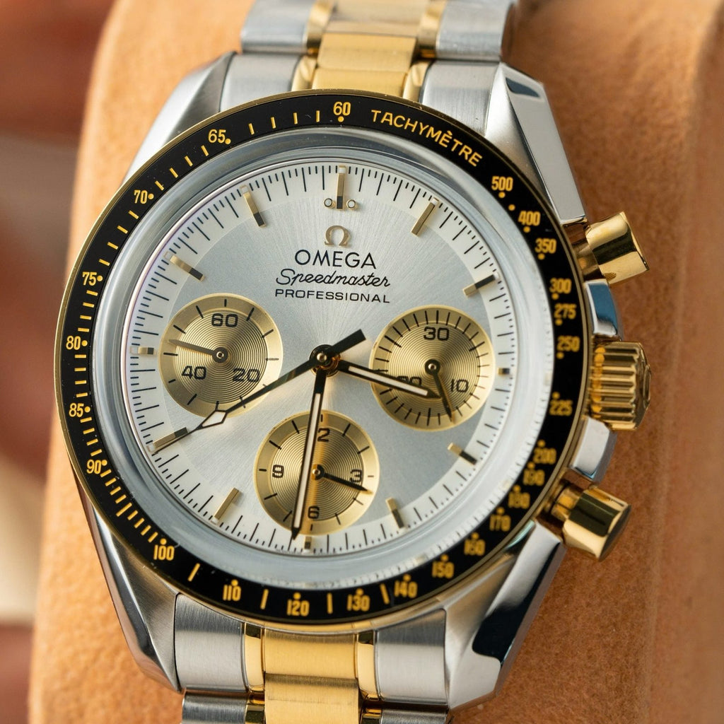 Omega SpeedMaster MoonWatch Chronogarph Demi Gold Watch 42mm