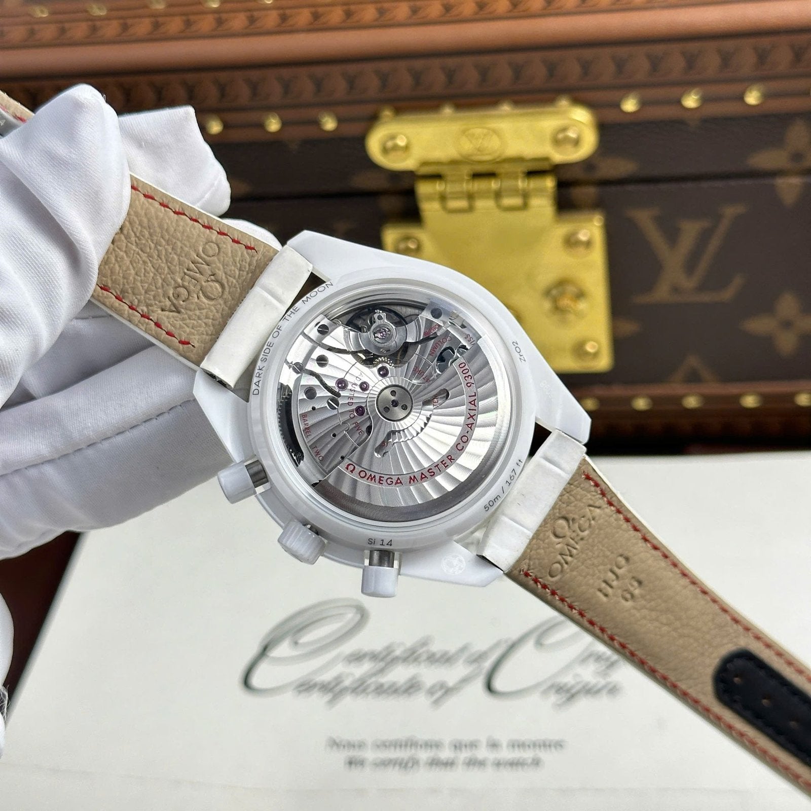 Omega Speedmaster White Side of The Moon White Ceramic Watch 44mm