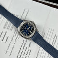 Patek Philippe Watch Aquanaut 5168G Moissanite Baguette Diamonds Blue Dial 42.2mm