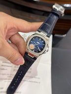 Patek Philippe Nautilus 5726G Watch Blue Leather Strap 40.5mm