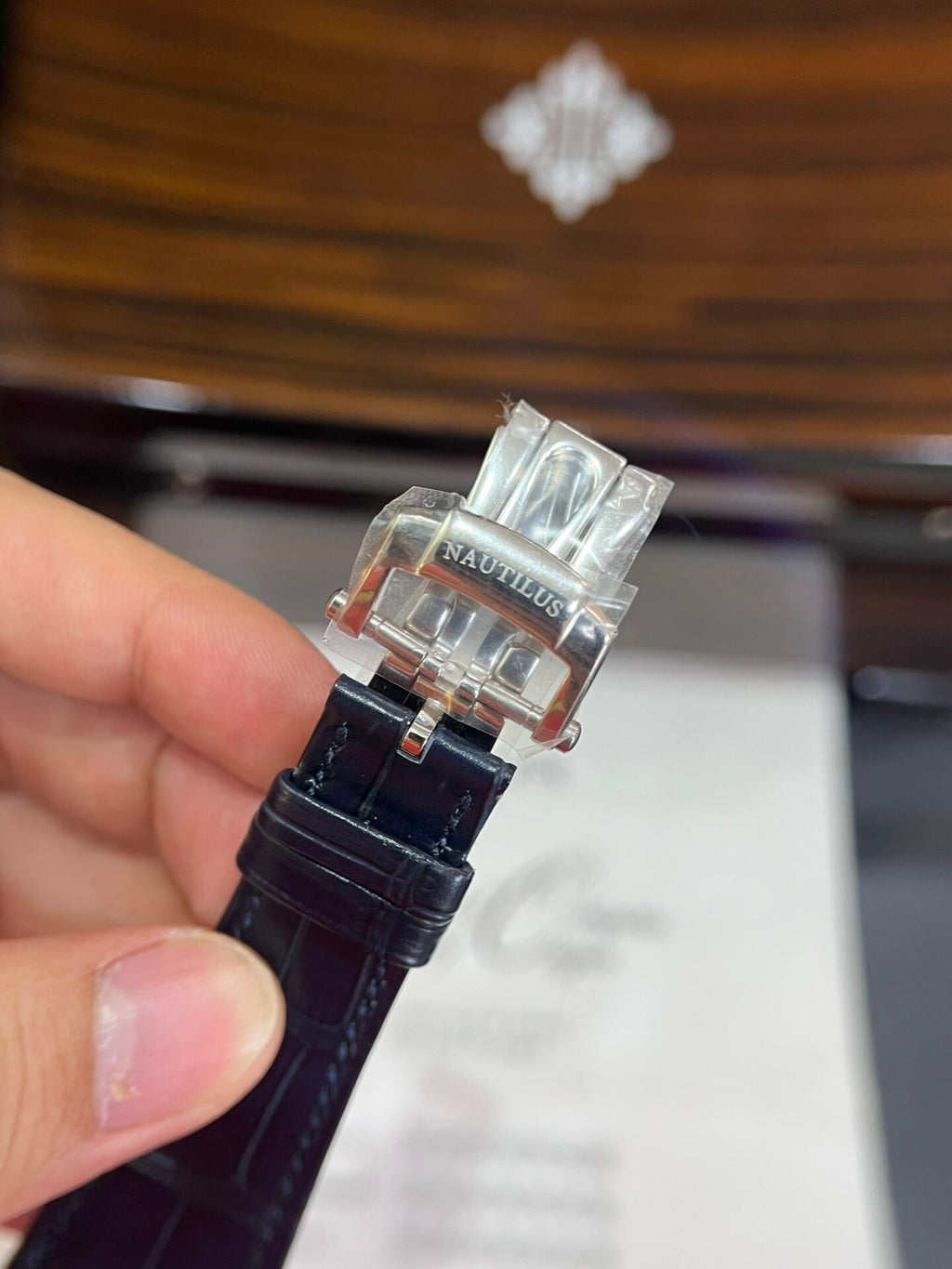 Patek Philippe Nautilus 5726G Watch Blue Leather Strap 40.5mm