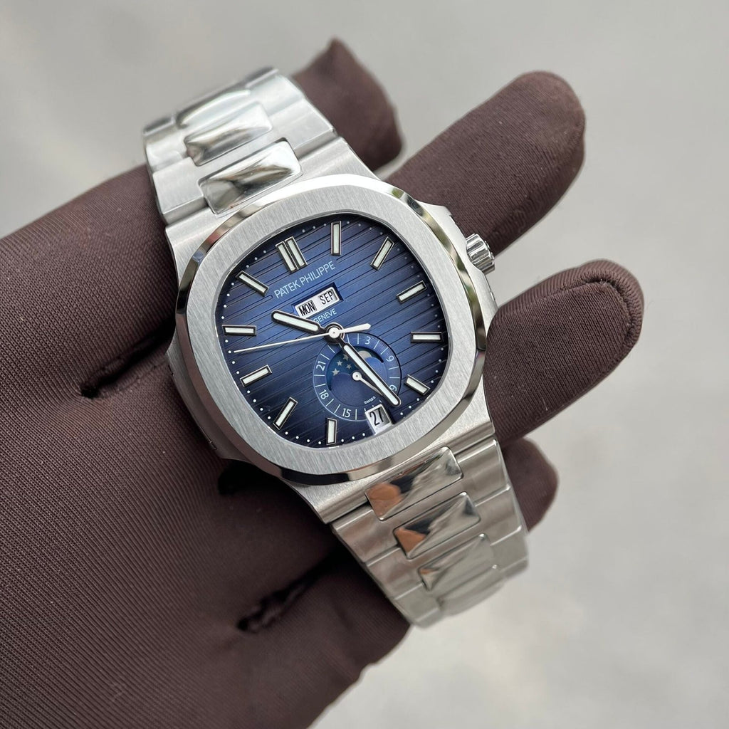 Patek Philippe 5726G Watch Steel Strap Blue Dial 40.5mm