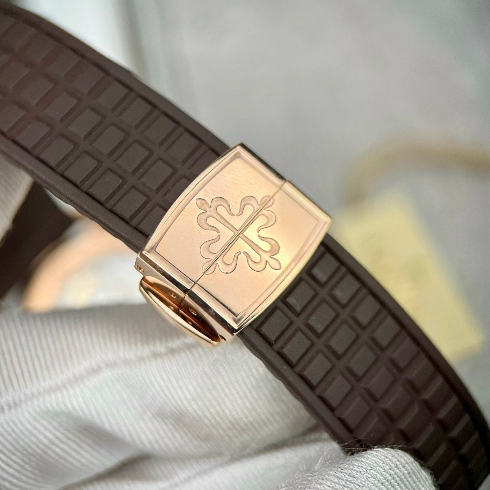 Patek Philippe Aquanaut 5062 Watch Gold Wrapped Moissanite 35.6mm