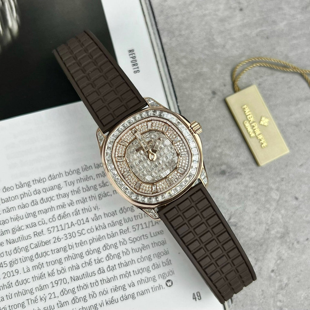 Patek Philippe Aquanaut 5062 Watch Gold Wrapped Moissanite 35.6mm
