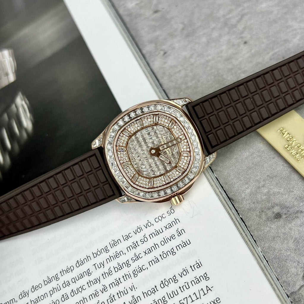 Patek Philippe Aquanaut 5062 Watch Gold Wrapped Moissanite 35.6mm