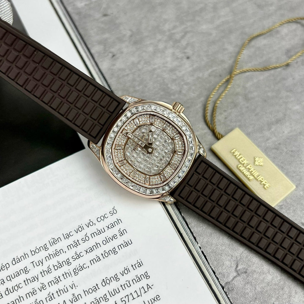 Patek Philippe Aquanaut 5062 Watch Gold Wrapped Moissanite 35.6mm