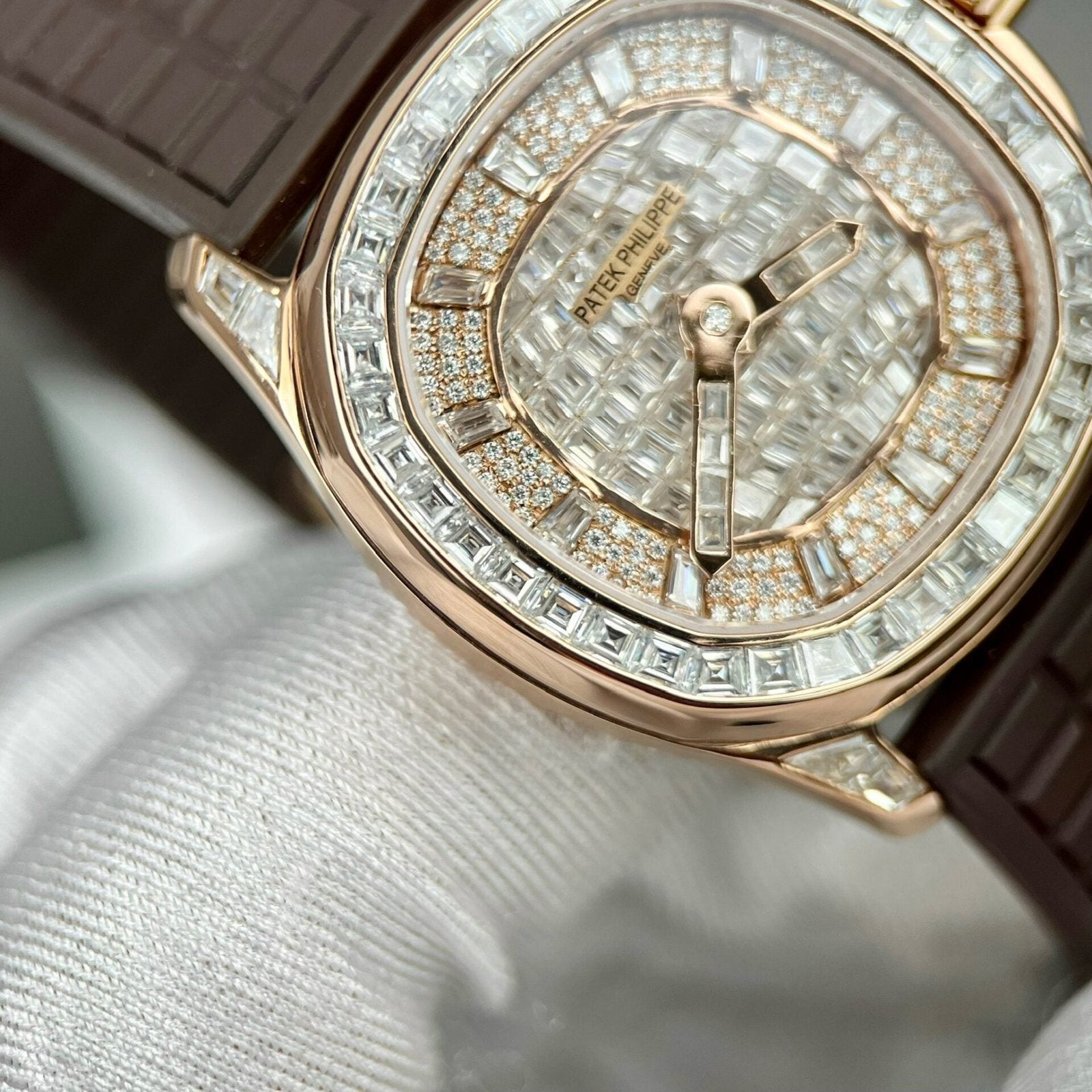 Patek Philippe Aquanaut 5062 Watch Gold Wrapped Moissanite 35.6mm