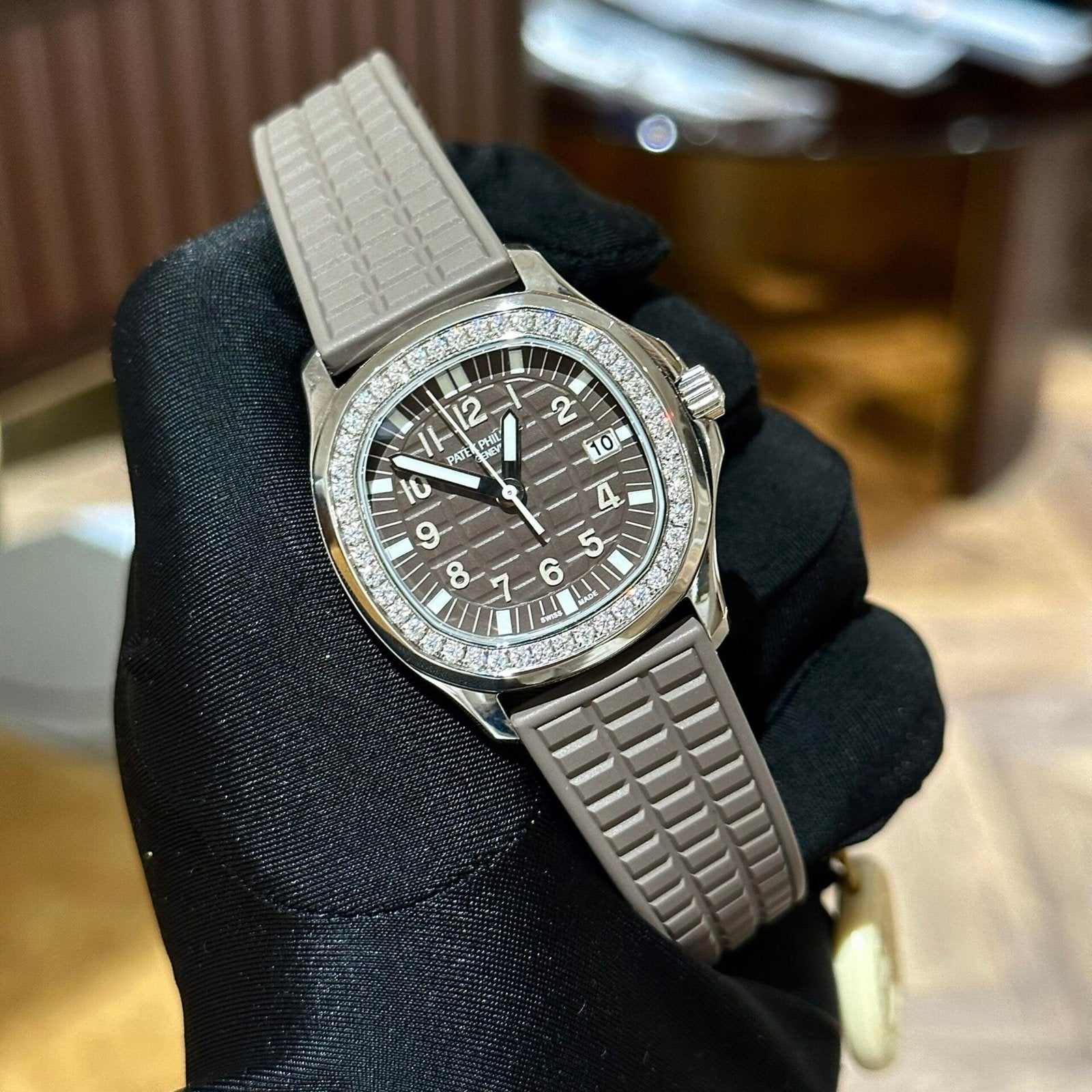 Patek Philippe Watch Aquanaut 5067A Moissanite Diamonds 35.6mm