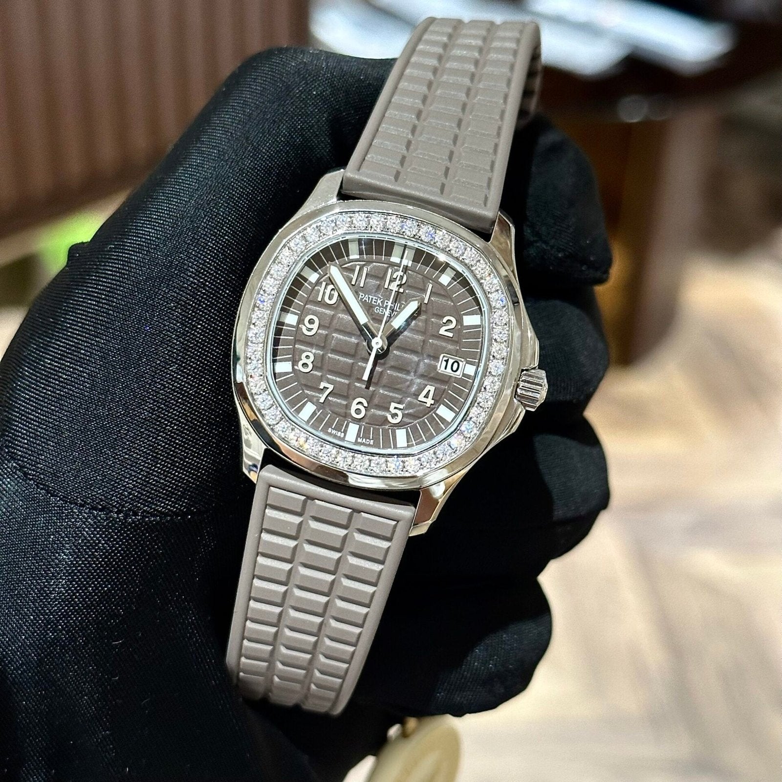 Patek Philippe Watch Aquanaut 5067A Moissanite Diamonds 35.6mm