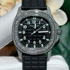 Patek Philippe Watch Aquanaut 5069G Black Dial Moissanite Diamonds 35.6mm