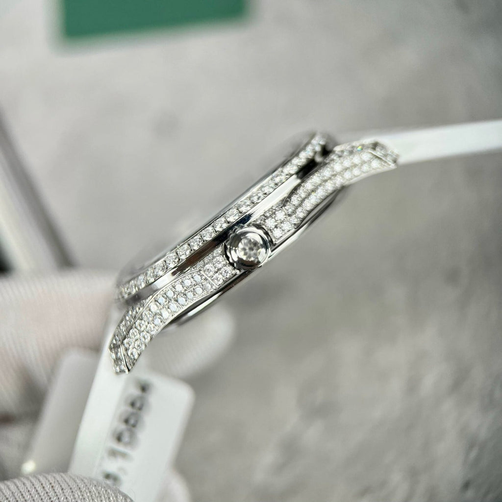 Patek Philippe Watch Aquanaut 5069G Full Moissanite Diamonds 35.2mm