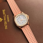 Patek Philippe Aquanaut 5072R Watch Pink Strap Mother-Of-Pearl Dial 35.6mm