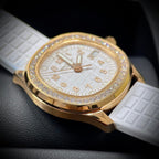 Patek Philippe Aquanaut 5072R Watch White Rubber Strap 35.6mm