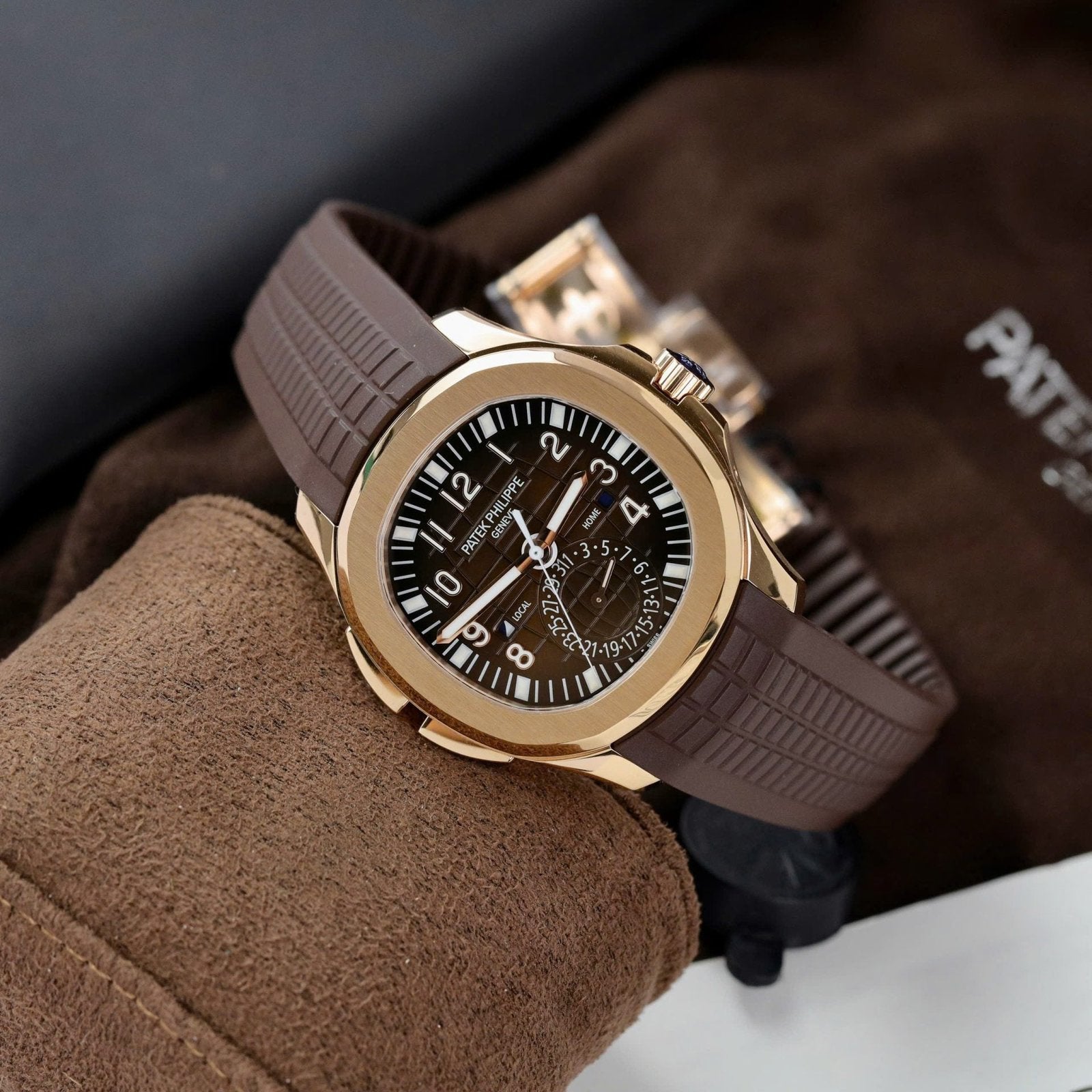 Patek Philippe Aquanaut 5164R Watch Brown Dial Rubber Strap 40.8mm