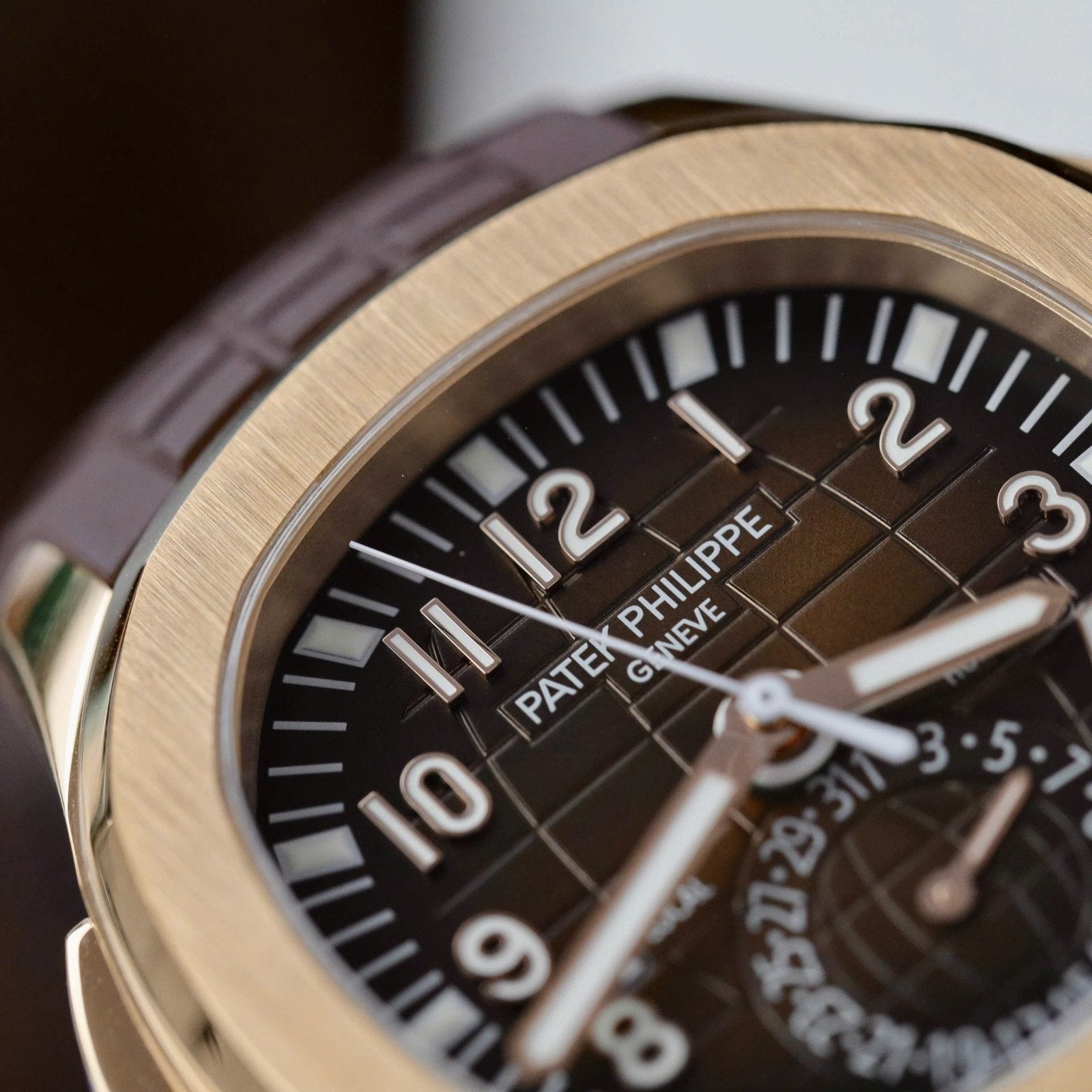 Patek Philippe Aquanaut 5164R Watch Brown Dial Rubber Strap 40.8mm
