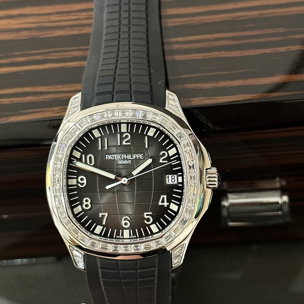 Patek Philippe Watch Aquanaut 5167 Moissanite Baguette Diamonds 40mm