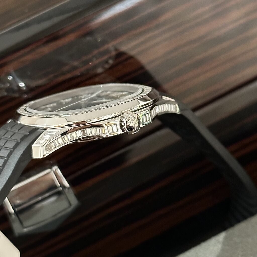 Patek Philippe Watch Aquanaut 5167 Moissanite Baguette Diamonds 40mm