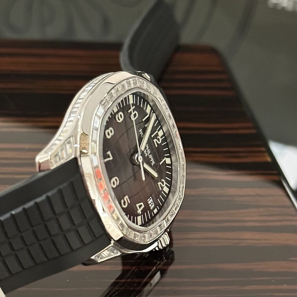 Patek Philippe Watch Aquanaut 5167 Moissanite Baguette Diamonds 40mm