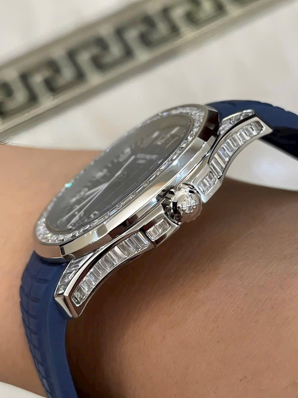 Patek Philippe Watch Aquanaut 5168G Blue Rubber Strap 42mm