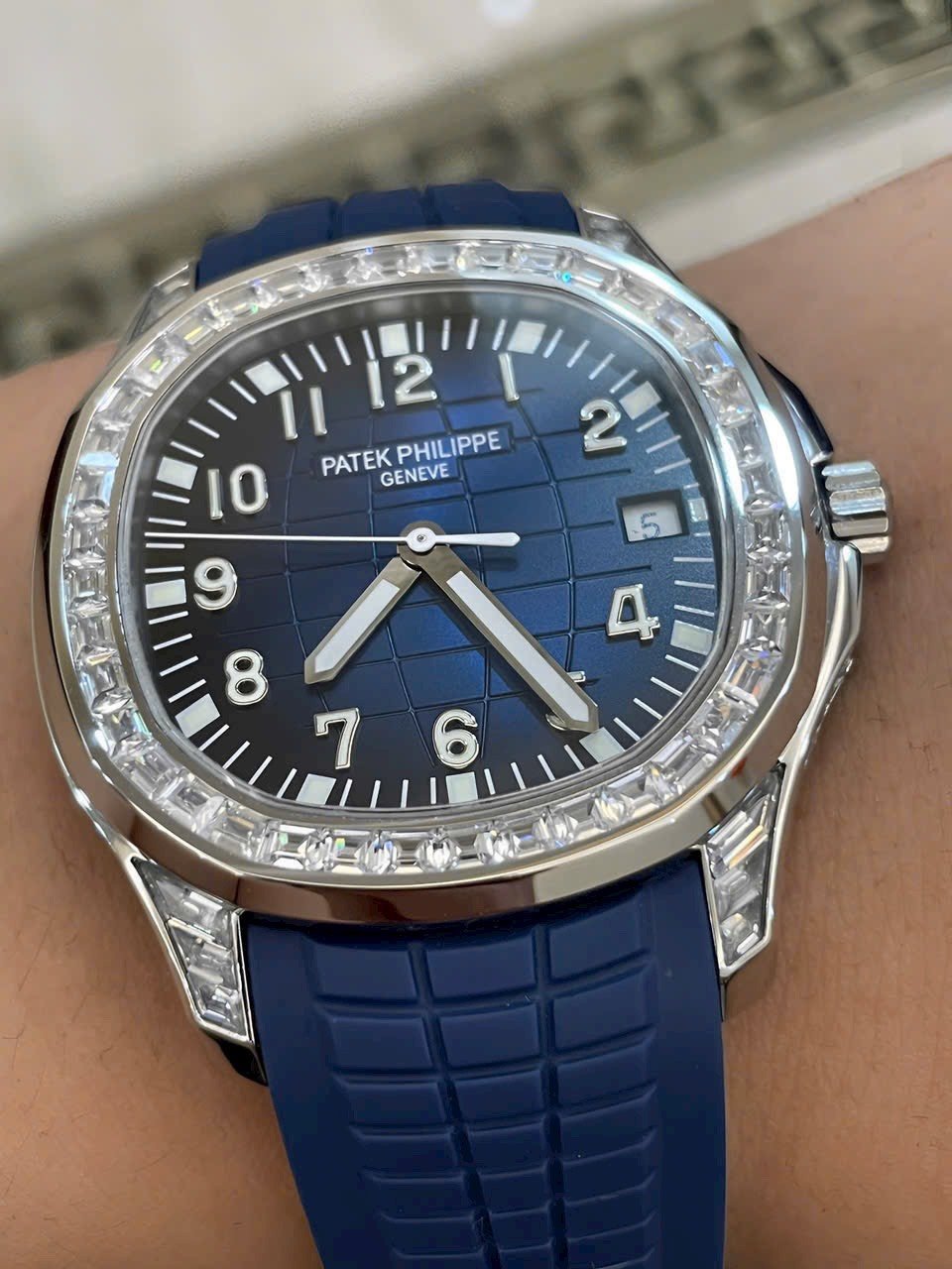 Patek Philippe Watch Aquanaut 5168G Blue Rubber Strap 42mm