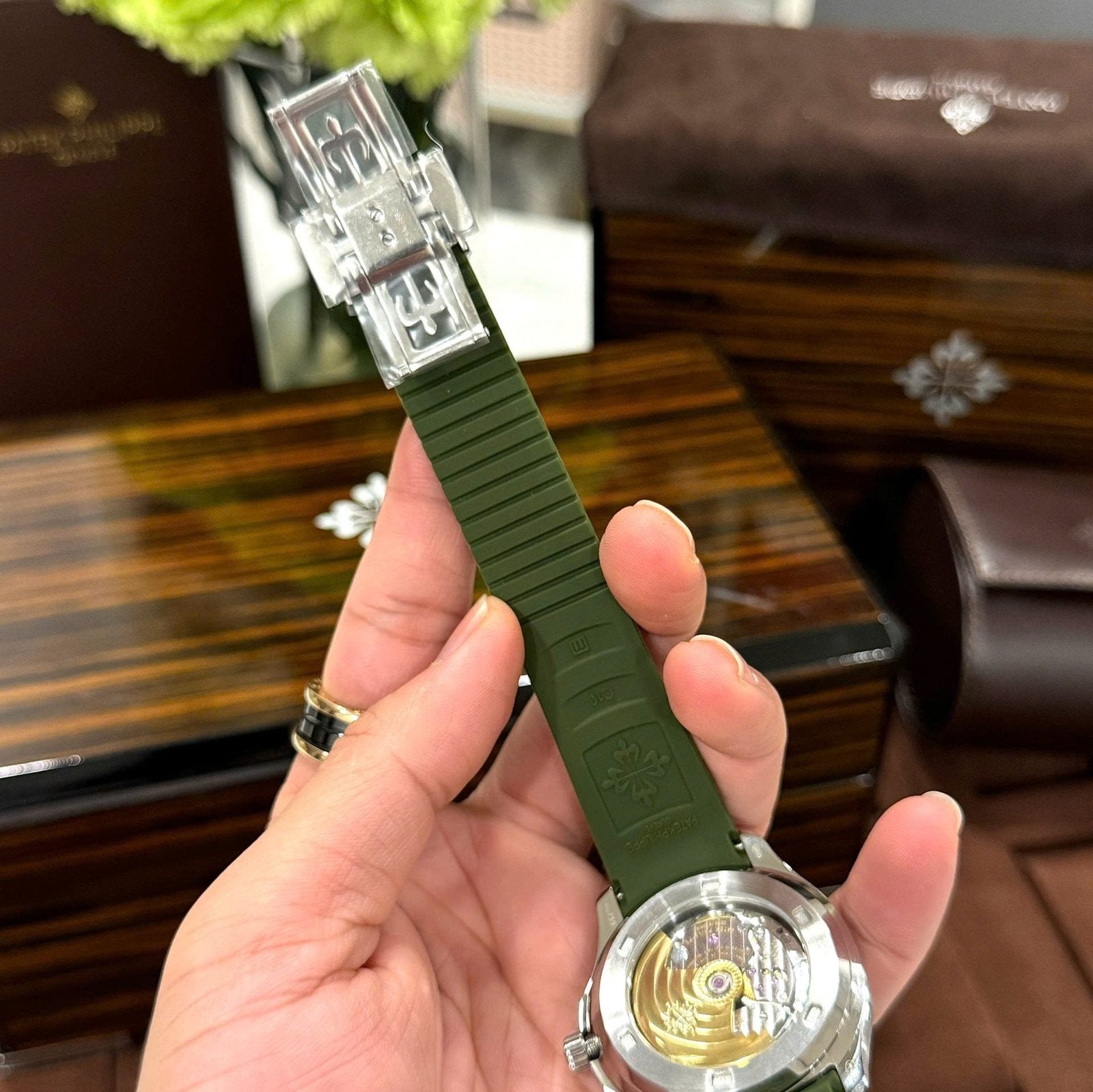 Patek Philippe Aquanaut 5261G Watch Green Dial Rubber Strap 40mm