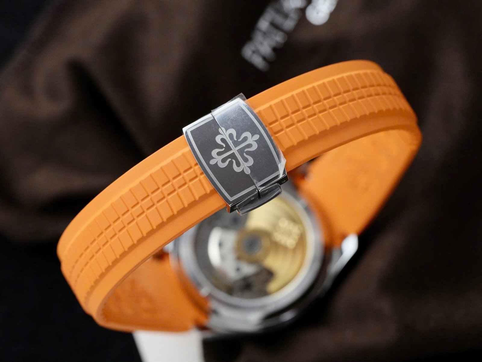 Patek Philippe Aquanaut 5968A Watch Orange Rubber Strap 42.2mm