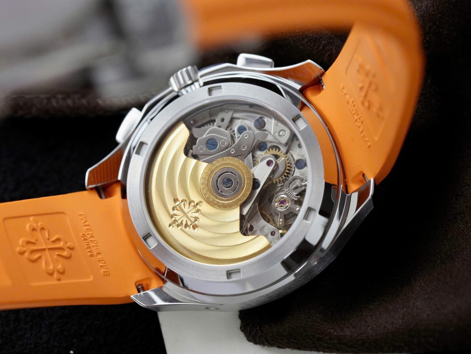 Patek Philippe Aquanaut 5968A Watch Orange Rubber Strap 42.2mm