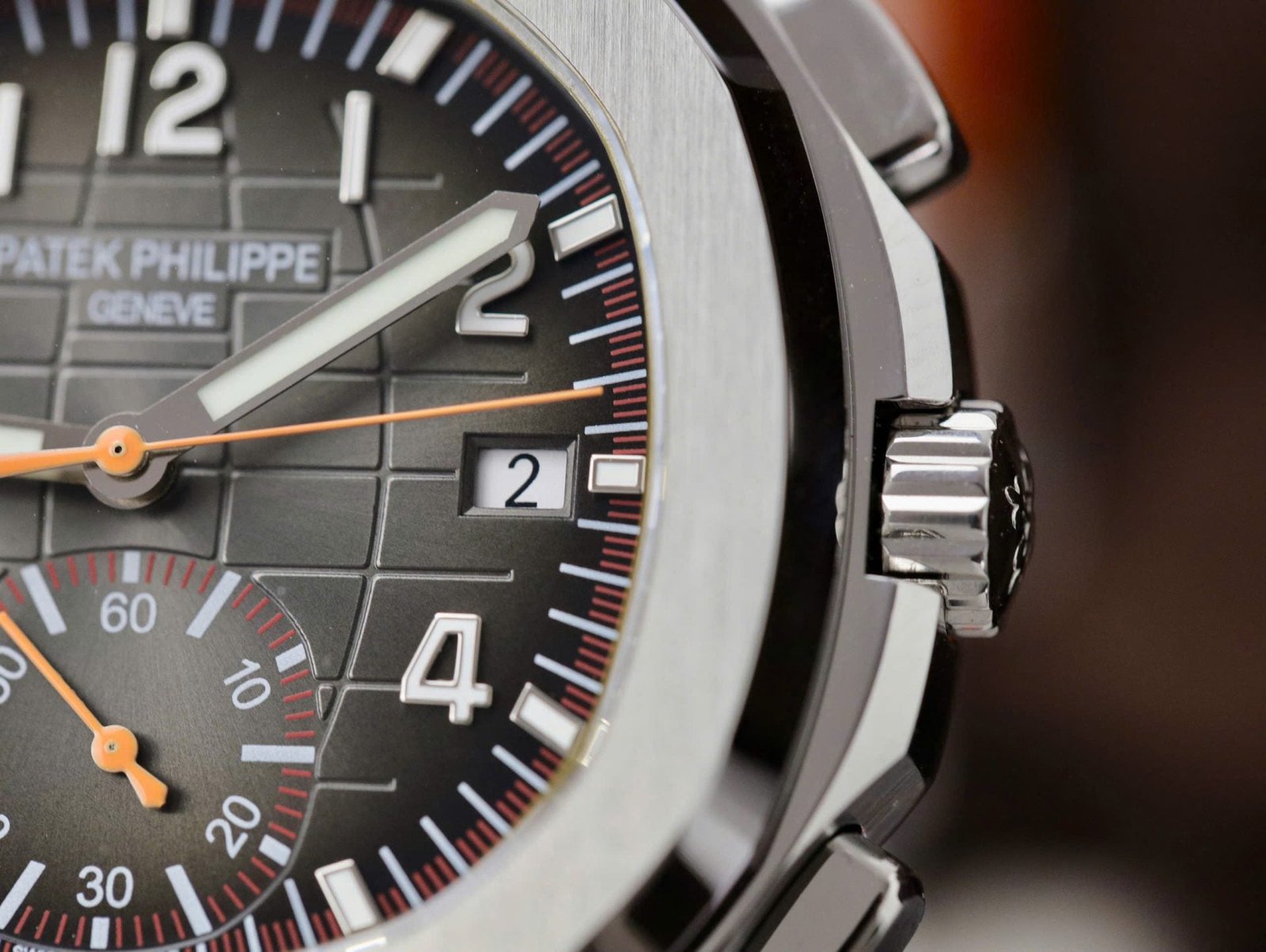 Patek Philippe Aquanaut 5968A Watch Orange Rubber Strap 42.2mm