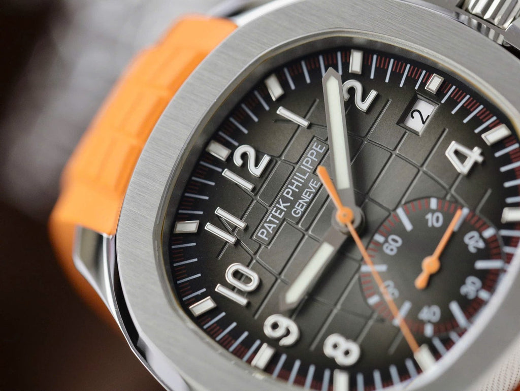 Patek Philippe Aquanaut 5968A Watch Orange Rubber Strap 42.2mm