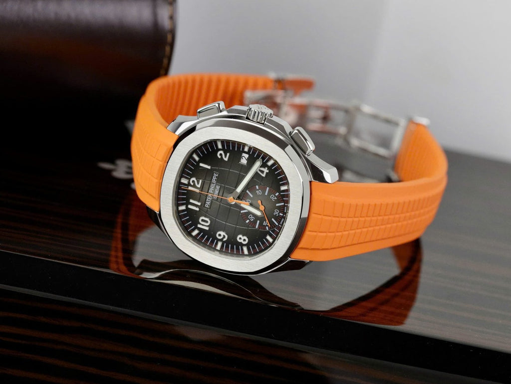 Patek Philippe Aquanaut 5968A Watch Orange Rubber Strap 42.2mm