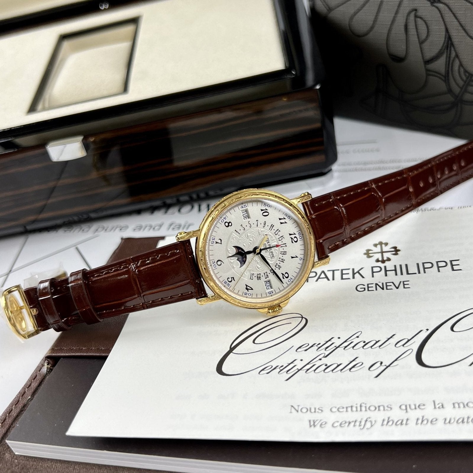 Patek Philippe Watch Grand Complications 5160R Leather Strap 38mm