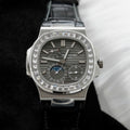 Patek Philippe Watch Nautilus 5724 Gray Dial Leather Strap 40mm