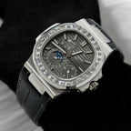 Patek Philippe Watch Nautilus 5724 Gray Dial Leather Strap 40mm