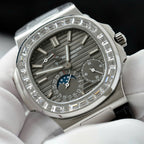 Patek Philippe Watch Nautilus 5724 Gray Dial Leather Strap 40mm