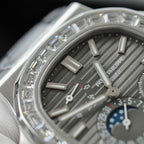 Patek Philippe Watch Nautilus 5724 Gray Dial Leather Strap 40mm