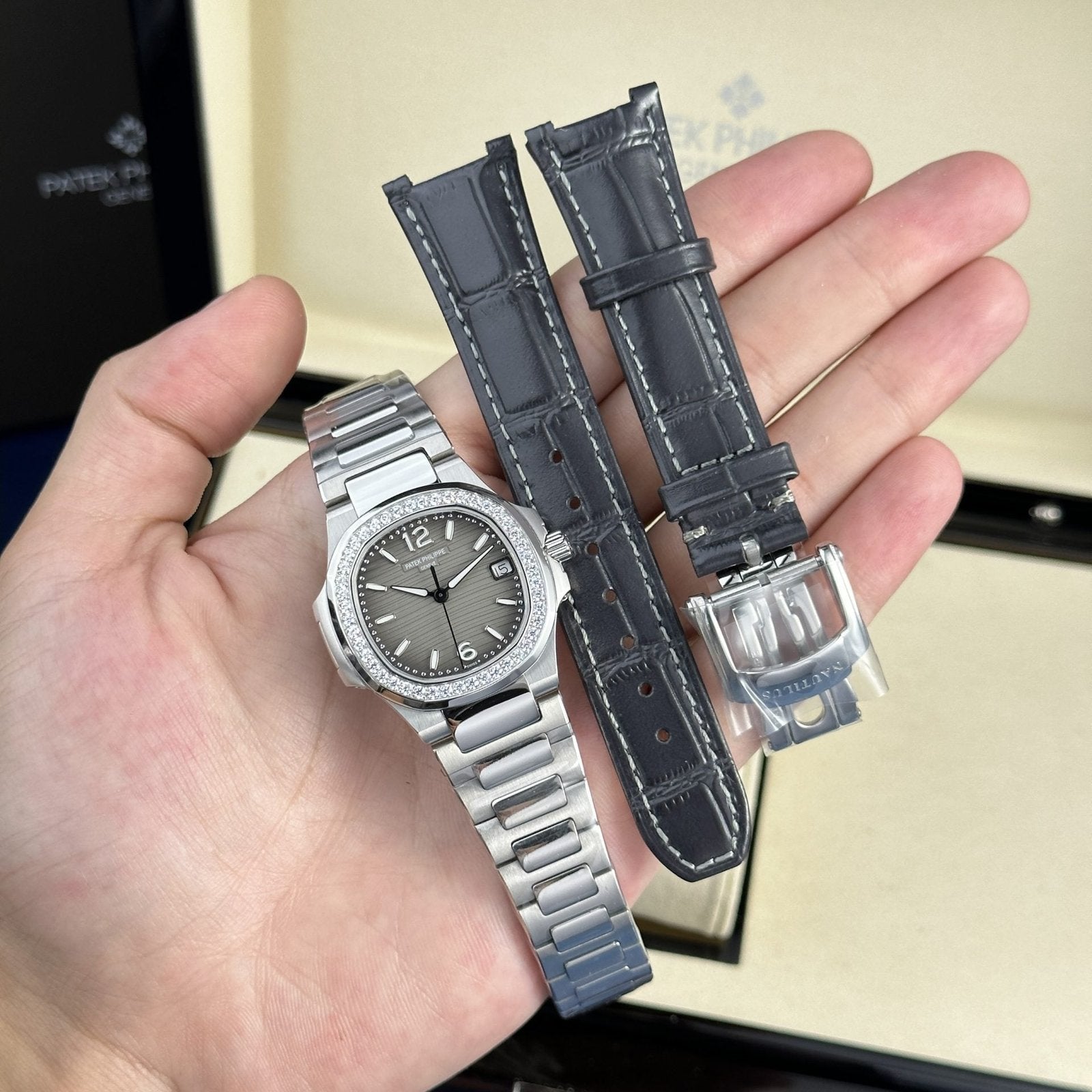 Patek Philippe Watch Nautilus 7010 Gray Dial Womens 32mm