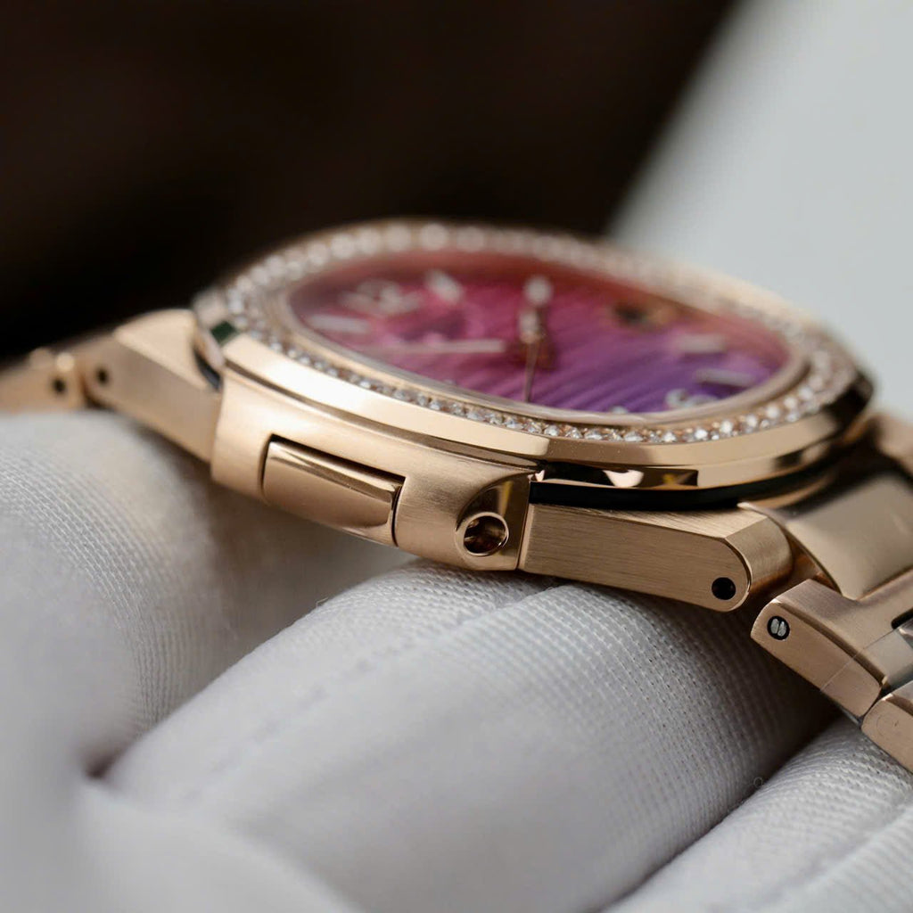 Patek Philippe Watch Nautilus 7010R Women Purple Pink Dial Metal Wire 32mm