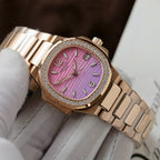 Patek Philippe Watch Nautilus 7010R Women Purple Pink Dial Metal Wire 32mm