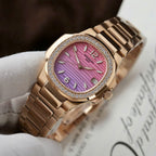Patek Philippe Watch Nautilus 7010R Women Purple Pink Dial Metal Wire 32mm