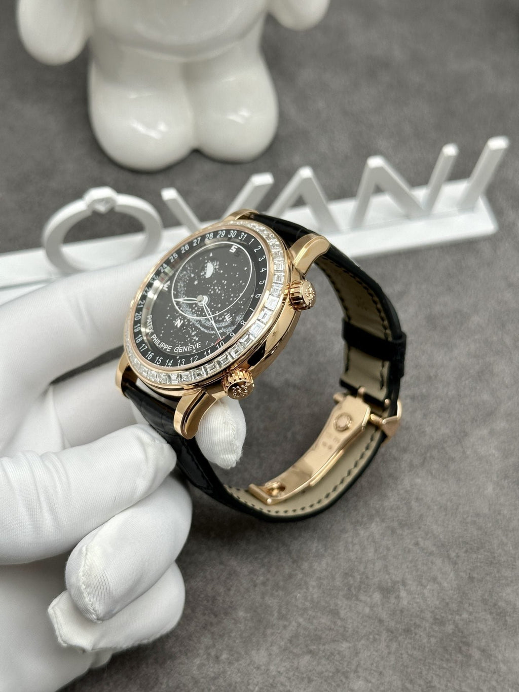Patek Philippe Watch Grand Complications 6104R Solid Gold Watch and Diamonds 44mm