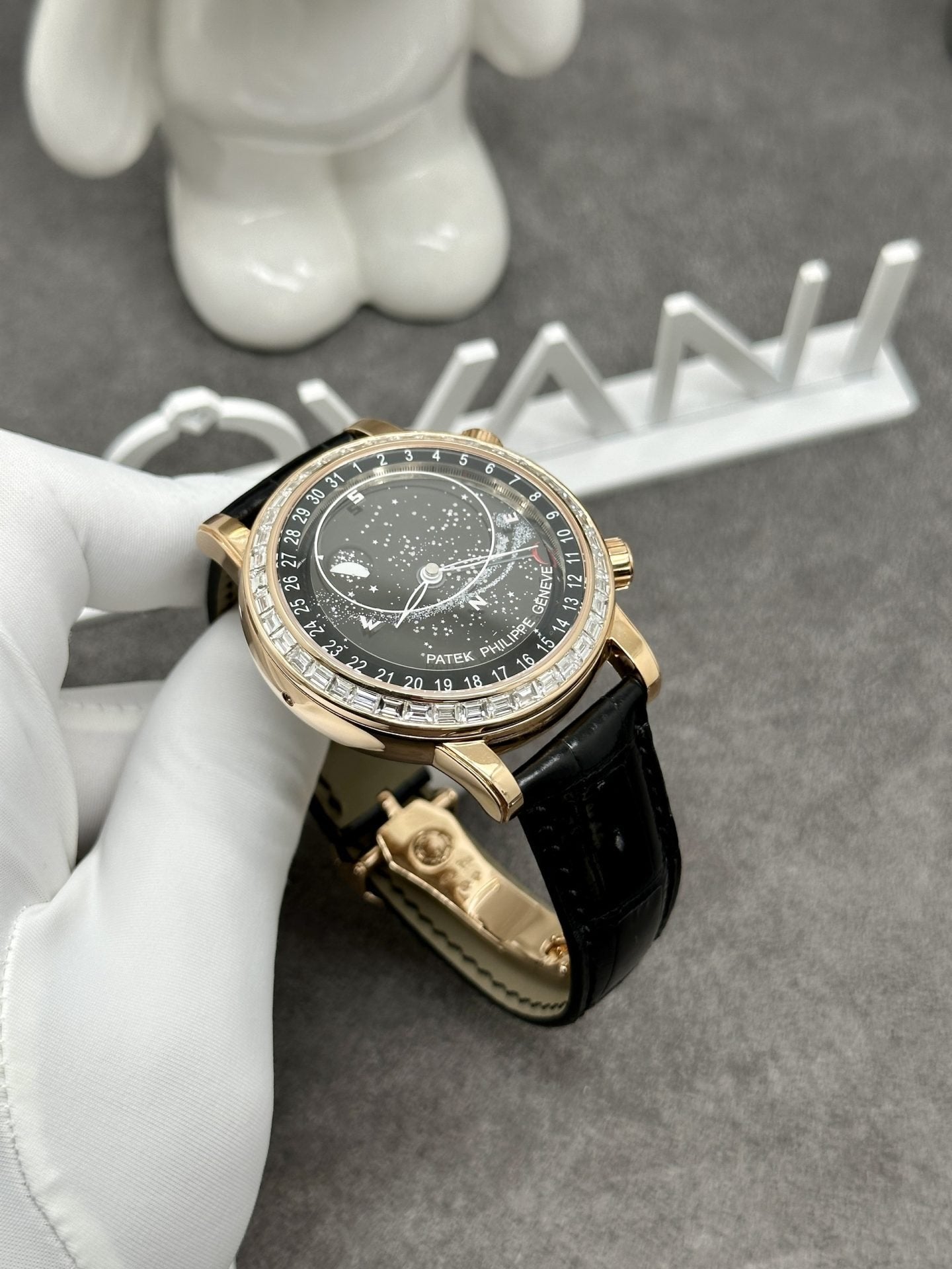 Patek Philippe Watch Grand Complications 6104R Solid Gold Watch and Diamonds 44mm