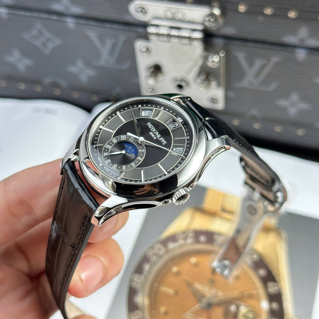 Patek Philippe Watch Complications 5205G Gray Dial Leather Strap 40mm
